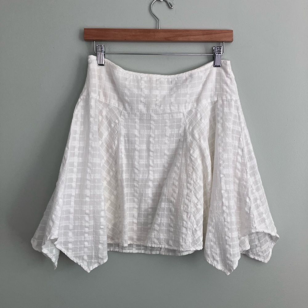 PRANA White Cotton Rhia Asymmetric Circle Skirt Size 4 - Picture 2 of 12